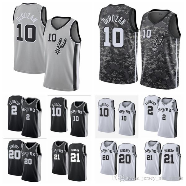 

men youth san antonio spurs 10 derozan 5 murray 2 leonard 20 ginobili 21 duncan city edition nba swingman jersey 04, Black;red