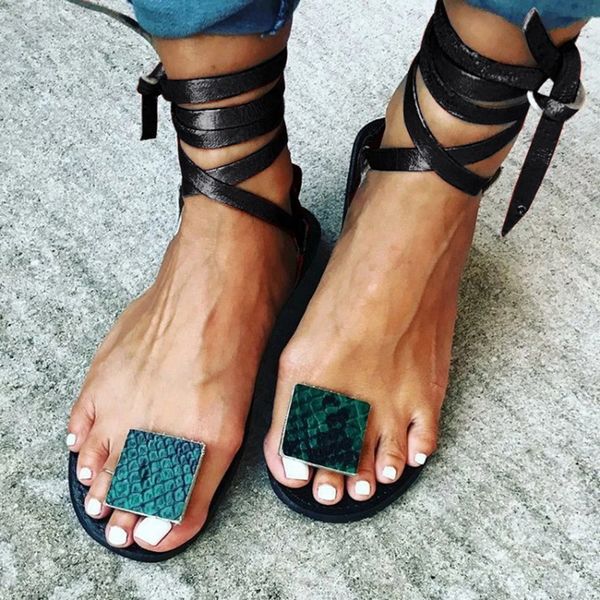 

2020 women summer ankle strap fashion flat sandals handmade open toe sandals women's shoes ligweig size 35-43, Black