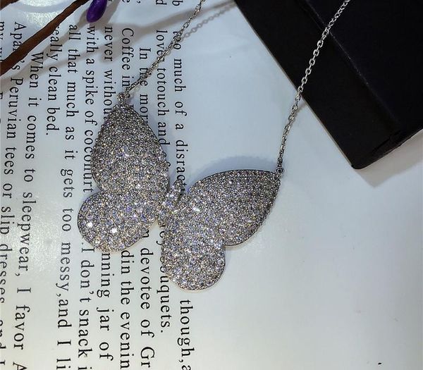

fashion necklaces zircon butterfly in europe and the exaggerated short atmospheric micro female cross-border88, Silver