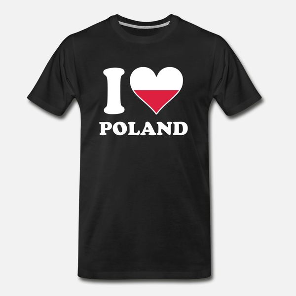 

i love poland polish flag heart t shirt men create tee shirt round neck clothing graphic basic spring family shirt