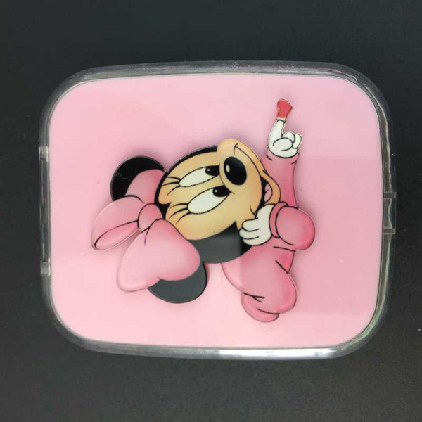 

sunglasses frames 75*62*20mm square 3dcartoon pictures cosmetic contact box carry mirror/tweezers/bottle travel lens care, Silver