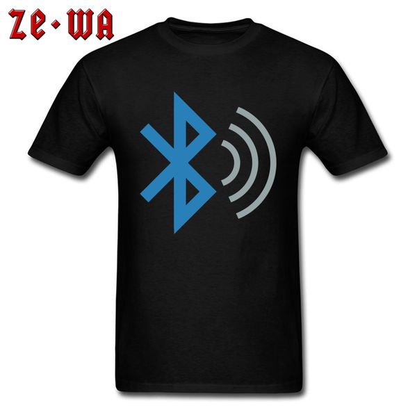 

bluetooth symbol custom short sleeve shirt brand-clothing natural cotton mens t shirts simple style tees