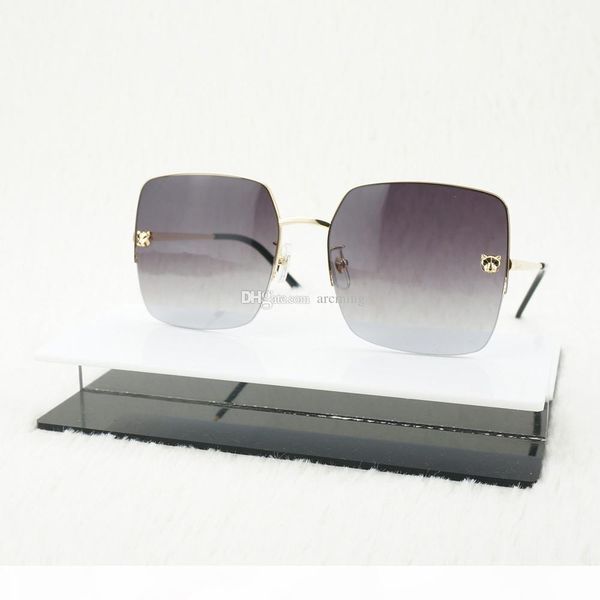 

trendy square sun glasses for women's fashion with panther heads for female nice summer shades for beach and outdoor show oculos, White;black