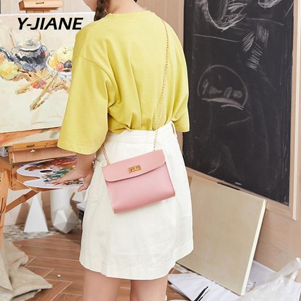 

woman pink solid bag chain crossbody casual shoulder bag mini single strap messenger 2020 bolsa feminina#g3
