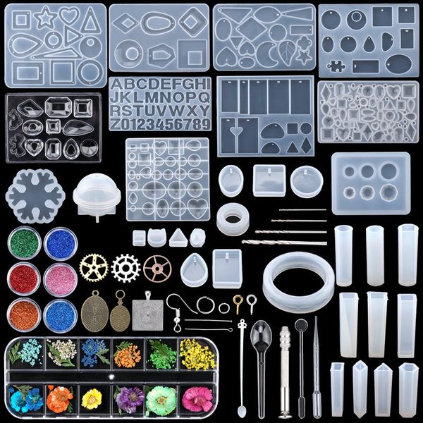 Set di strumenti per stampi per colata epossidica per gioielli in stile misto Resina per argilla UV in silicone Per fare il fai-da-te