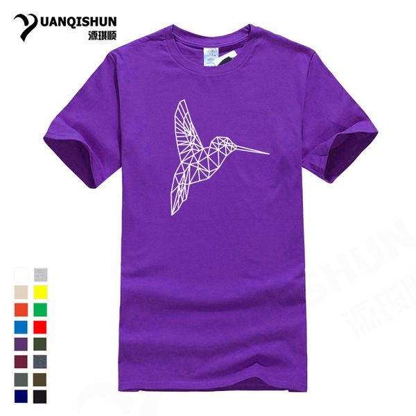 

hummingbird geometric art originality tshirt harajuku animal bird line printed t-shirt 2018 summer pure cotton tees shirts