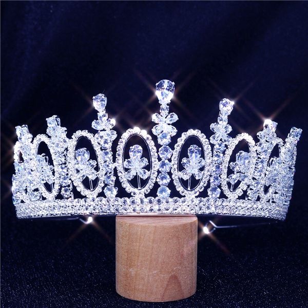 

luxury princess crown fashion bridal hair tiaras classic design wedding accessories elegant for women haar sieraden bruiloft, Golden;silver