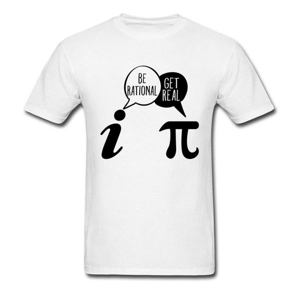 

rational get real math pun pi t-shirts white popular tshirts mens summer 100% cotton round neck short sleeve t-shirt printing