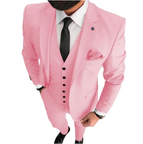 Fino que cabe Suits Mens Prom Party Negócios Brasão Noivo Smoking Man Colete Calças Set (Jacket + Calças + Vest + laço) K208