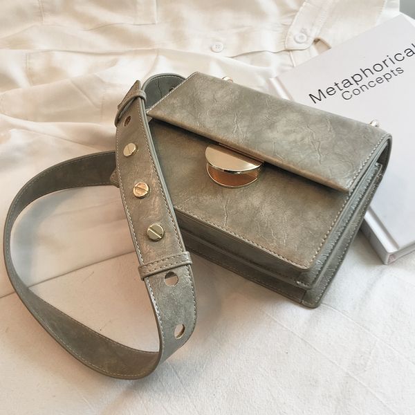 

european retro fashion female flip small square bag 2020 new women's designer handbag lock shoulder messenger bag