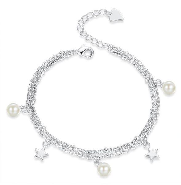 Perle Schatz Schmuck Alter fünfzackigen Stern-Armband weibliche versilberten Art und Weise OL einfache Hand Schmuck