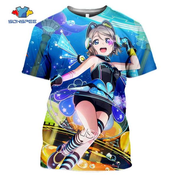 

3d cute girl summer men love live school idol anime 3d print shirts comics aesthetic kawaii men clothing