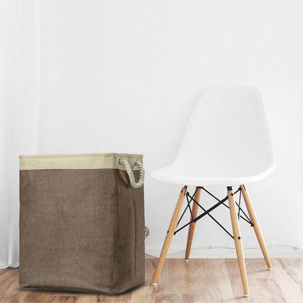 

cotton linen laundry basket with handles detachable brackets foldable bathroom