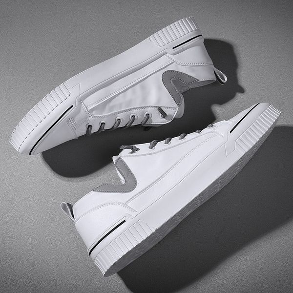 

informales sports leather mens man shoes breathable comfortable sneakers fashion mens on board sneakers for trainers shoes de, Black