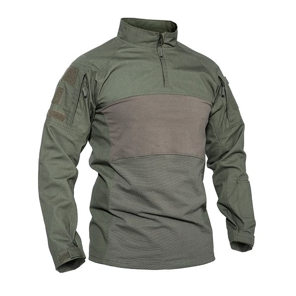 

tactical t-shirts men cotton elastic outdoor hunting hiking shooting combat long sleeve paintball army work clothes top, Gray;blue