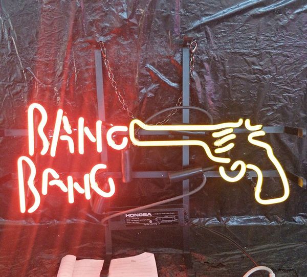 

bang bang gun shop неоновый знак свет на заказ открытый бар клуб дисплей развлечения украшение неоновый свет лампы с металлическим каркасом