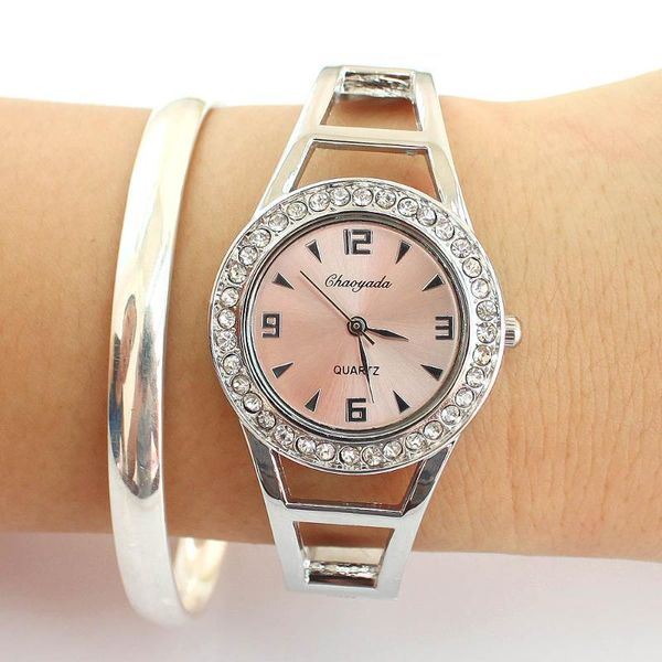 

bling crystal watch women clock fashion women's bracelet watch steel lady quartz wrist wristwatch relogio feminino d4, Slivery;brown