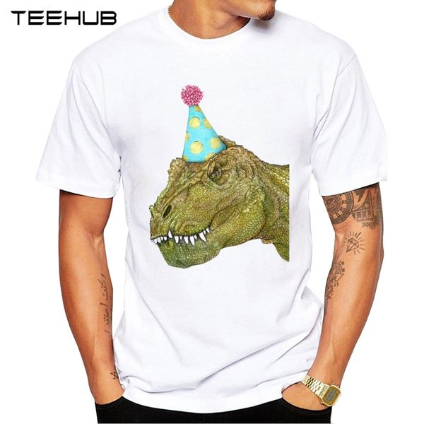 

2019 teehub new men's fashion party dinosaur design t-shirt short sleeve o-neck cool hipster tee