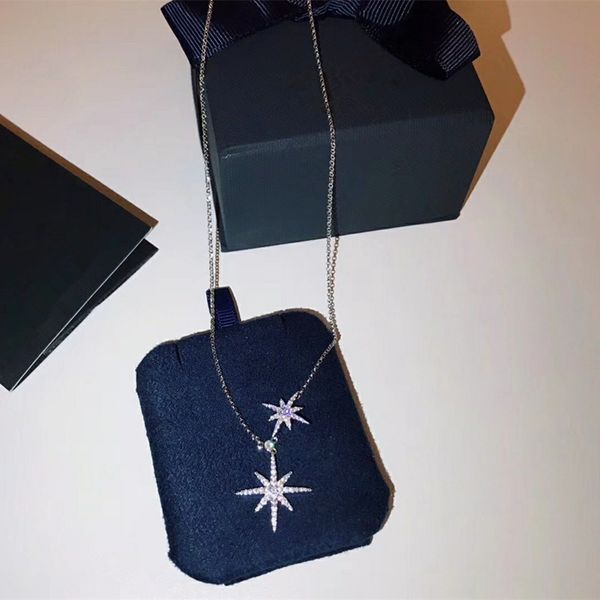 

2020 new selling women's meteor necklace fashion trend pendant necklace temperament clavicle necklace advanced sense ins sweater chain, Silver