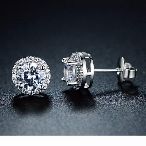 

crystal wedding earrings for women bohemian beautiful round diamond earring full cz zircon ladies girls women jewelry, Golden;silver