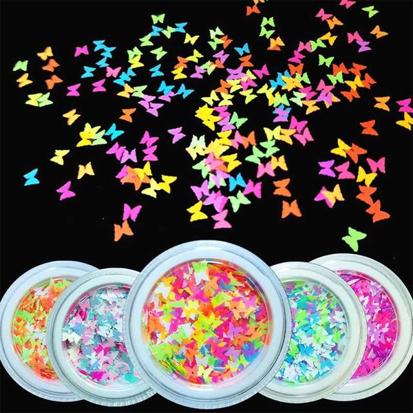 

12 colors butterfly shape nail glitter sequin easy to remove harmless diy design decorations beauty nail art, Silver;gold