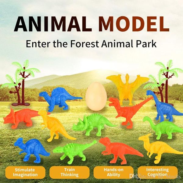 

novelty mini dinosaur egg set simulation dinosaur forest animal park model toy for early kids boys intelligence gift 01