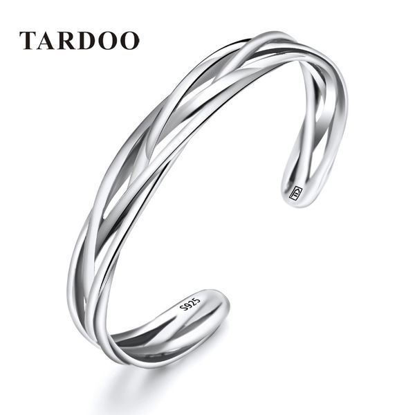 

tardoo authentic 925 sterling silver bracelets & bangles for women weave shape simple&minimalist style silver 925 jewelryy1882803, Black