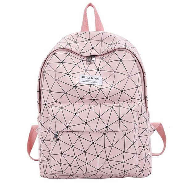

2020 fashion casual women backpack for teenage pu leather laser backpacks girls school bags travel backpack female bags mochila