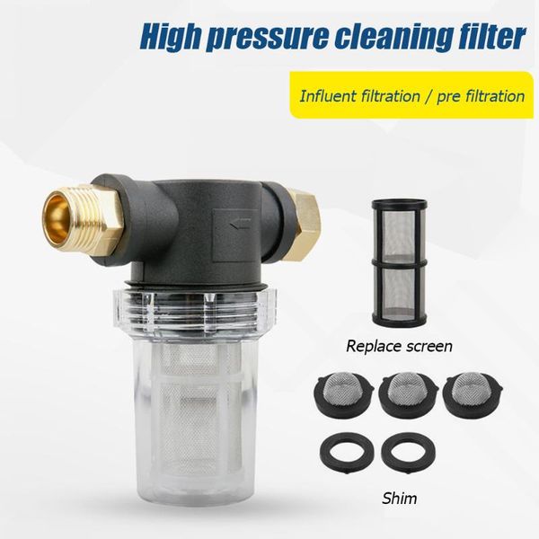 

car washer inlet filter with 40 mesh stainless steel screen clear bowl for pressure spray bottle cleaning tools