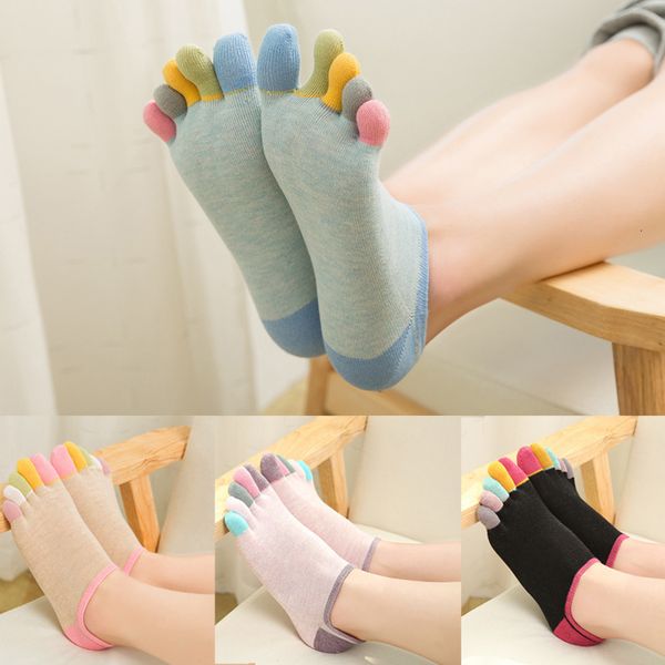 

vogue five toes separate women socks cool casual boat socks set cute cotton happy harajuku kawaii non-slip women's sock s-068, Black;white