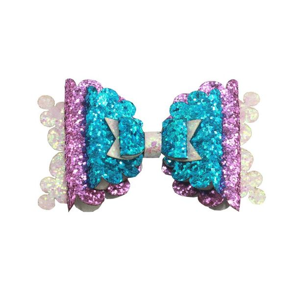 

contracted style double layer sequin glitter hair bow clips hairpins bowknot hairgrips party gift girl barrette hair accessories, Slivery;white