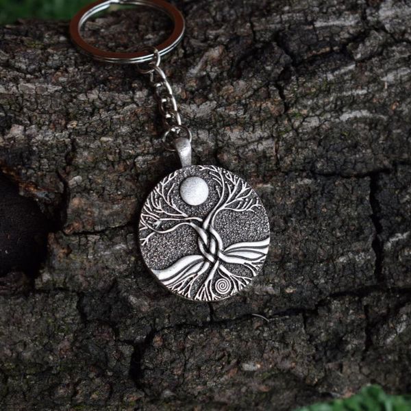 

sanlan 1pcs old english moon ritual tree of life, Silver