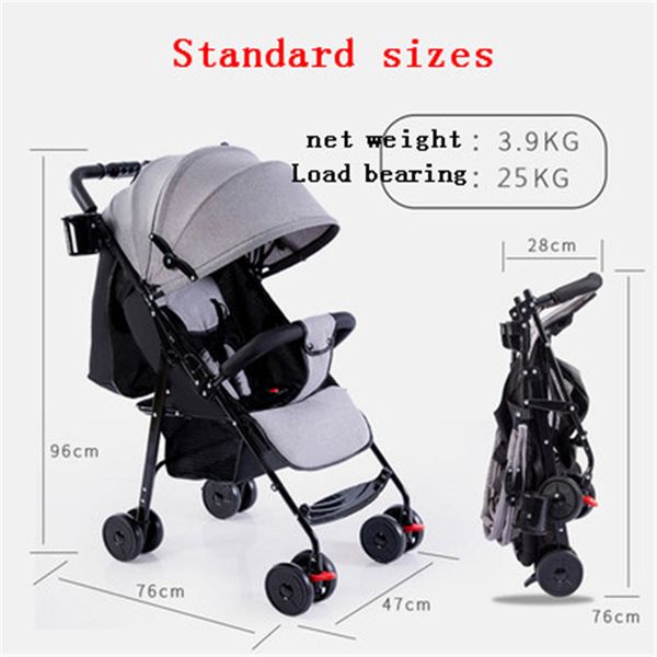 

children's four-wheeled trolley baby umbrella can sit reclining ultra-light folding absorber small bb gauze breatha