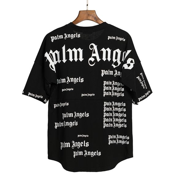 

2020angels beauty tide palm printing angels pa loose casual sports round neck short sleeve t-shirt men and women 080307-03, Gray