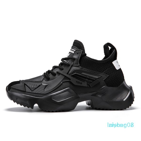 

men sneakers casual non-slip men shoes new thick bottom sports running outdoor leisure shoe trainers zapatos de hombre z08, Black