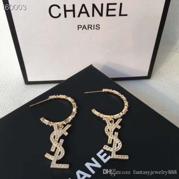 

fashion earrings spring and summer high-end fashion set diamond earrings, Slivery;golden