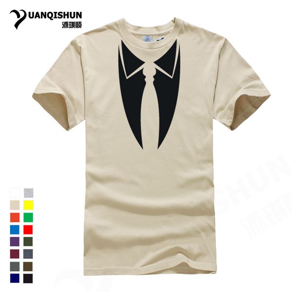 

yuanqishun 2018 summer funny t shirts novelty collar with tie suit t shirt men's t-shirt male cool o-neck short sleeved clothing