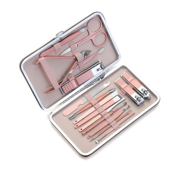 

7/10/12/1618pc/set beauty scissor manicure pedicure nail clipper rose gold stainless steel nail clippers trimming tool set