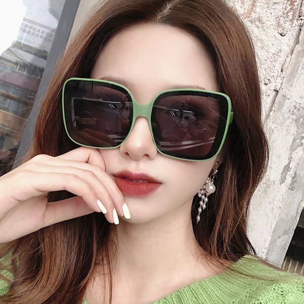 

2020 new fashion sunglasses female fashion sunglasses large frame glasses retro big red face was thin mesh sun glasses, White;black