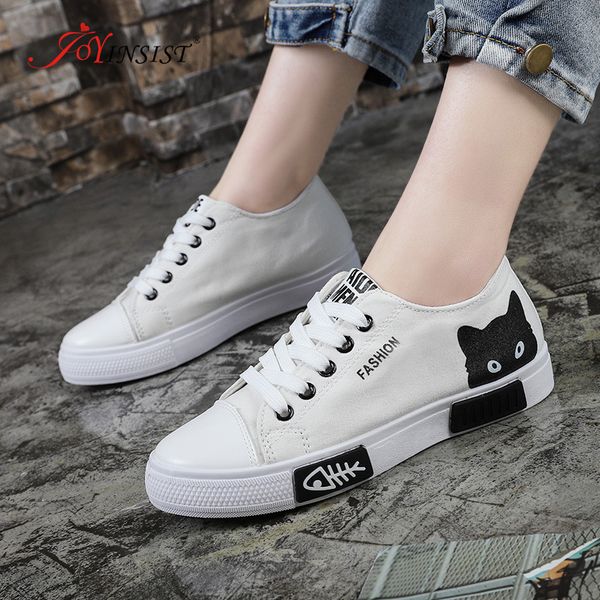 

women vulcanize shoes casual women shoes fashion sneakers canvas cartoon ladies white espadrilles 2020, Black