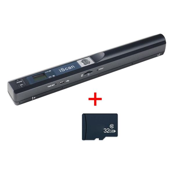 

scanners mini portable scanner 900dpi lcd display jpg/pdf format document image iscan handheld with 32g micro sd/tf flash card