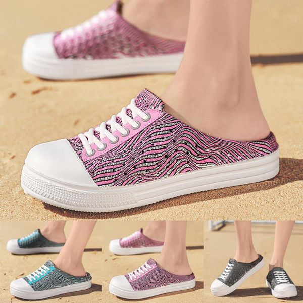 

women ladies beach sandals hollow out casual breathable slippers flats shoes men's and women's indoor slippers sandalias #zer, Black