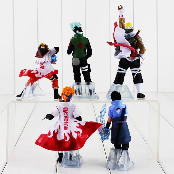 

5pcs/lot anime naruto shippuden figure toy kakashi minato sasuke killer bee model doll for children mx200811