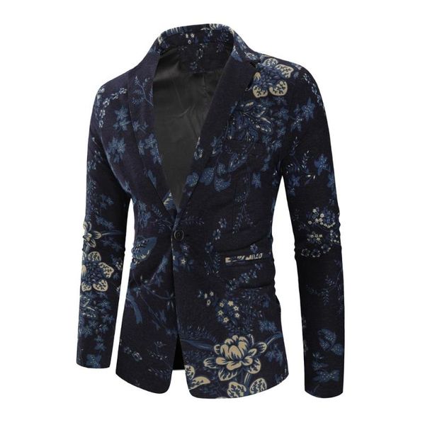 

floral men's blazers and suit jackets cotton flower blazer suit mens clothing slim fit fashion blue, White;black
