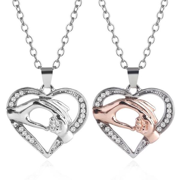 

hipping a mother's love takes care little hands necklace 20pcs/lot, Silver