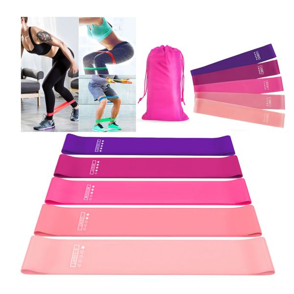 

5pcs fitness yoga resistance bands gym gradient squat training anti anti rolling sport rubber indoor outdoor fitness bands