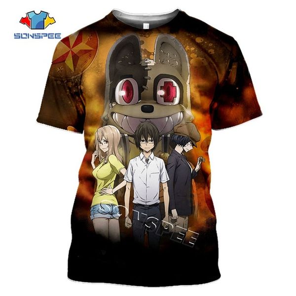 

comic men hunting anime ragdoll gleipnir summer 3d print shirts graphic funny anime men clothing