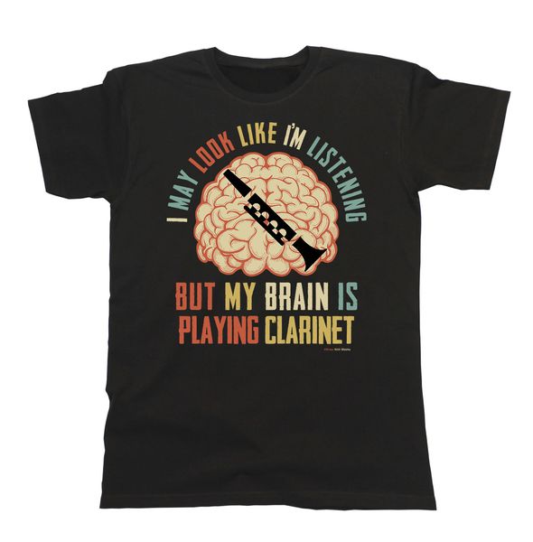 

sport 2019 fashion summer style mens/ladies t-shirt my brain is playing clarinet music instrument tee shirt