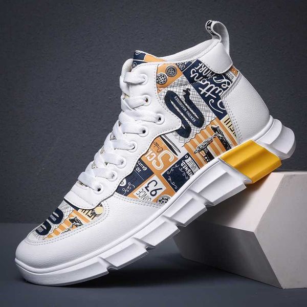 

nc high sneakers men casual shoes lightweight breathable graffiti sneakers basketball lace up vulcanize shoes 2020 new, Black