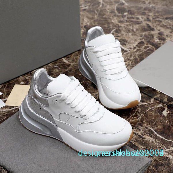 

luxury women shoe men leather sneaker platform shoes oversized runner tripler designer outdoor sneaker low espadrilles white golden d02, Black